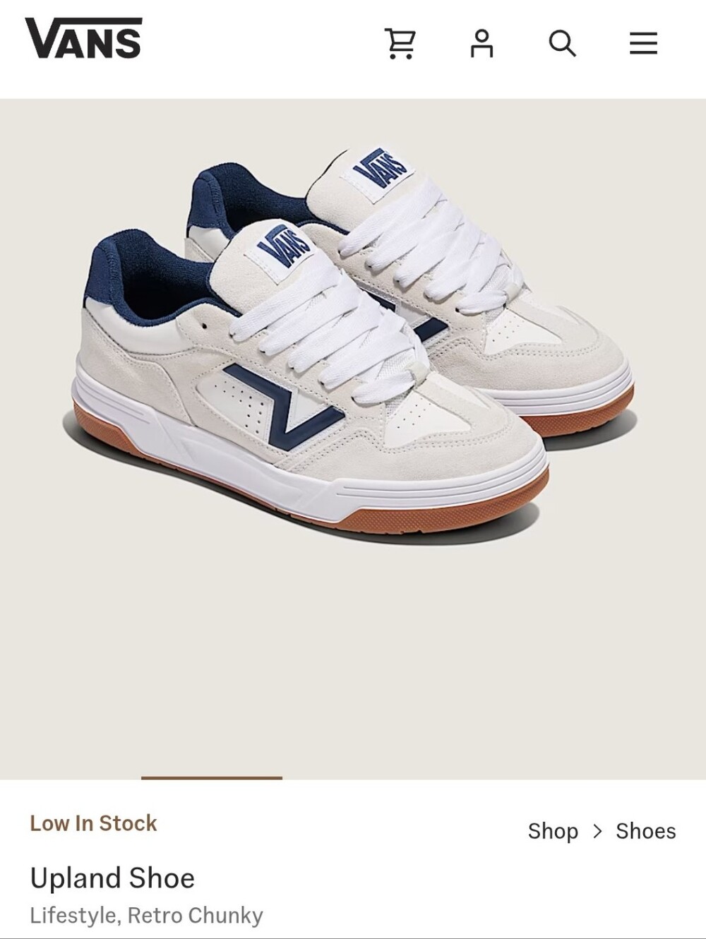 VANS Upland Shoe Marshmallow White / Vintage Blue 7.5 Men/9.0 Women NIB NWT $100